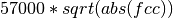 57000*sqrt(abs(fcc))